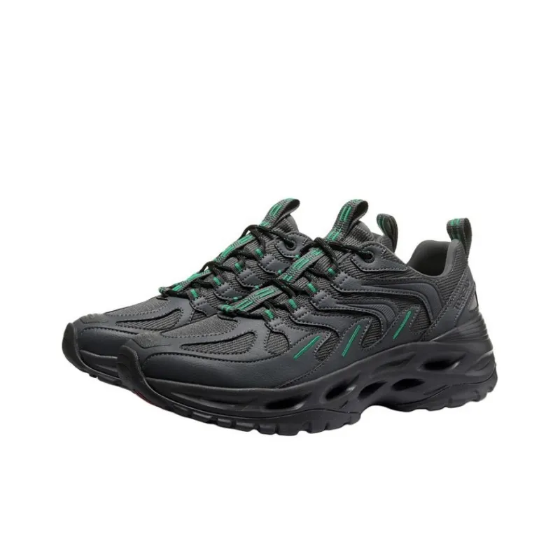 TOREAD Slightly Larger Size Anti Slip Wear Resistant Low Top Outdoor Shoes Men's Dark Gray \ Green-1