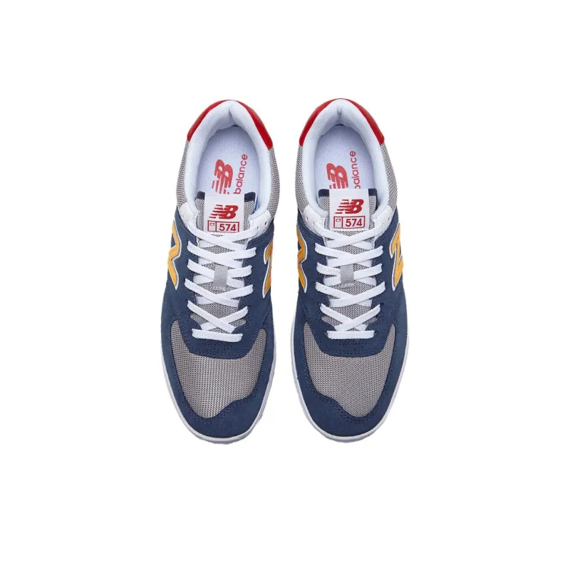 New Balance NB 574 Slip Resistant Shock Absorbers Low Top Skateboard Shoes Unisex Blue White-3