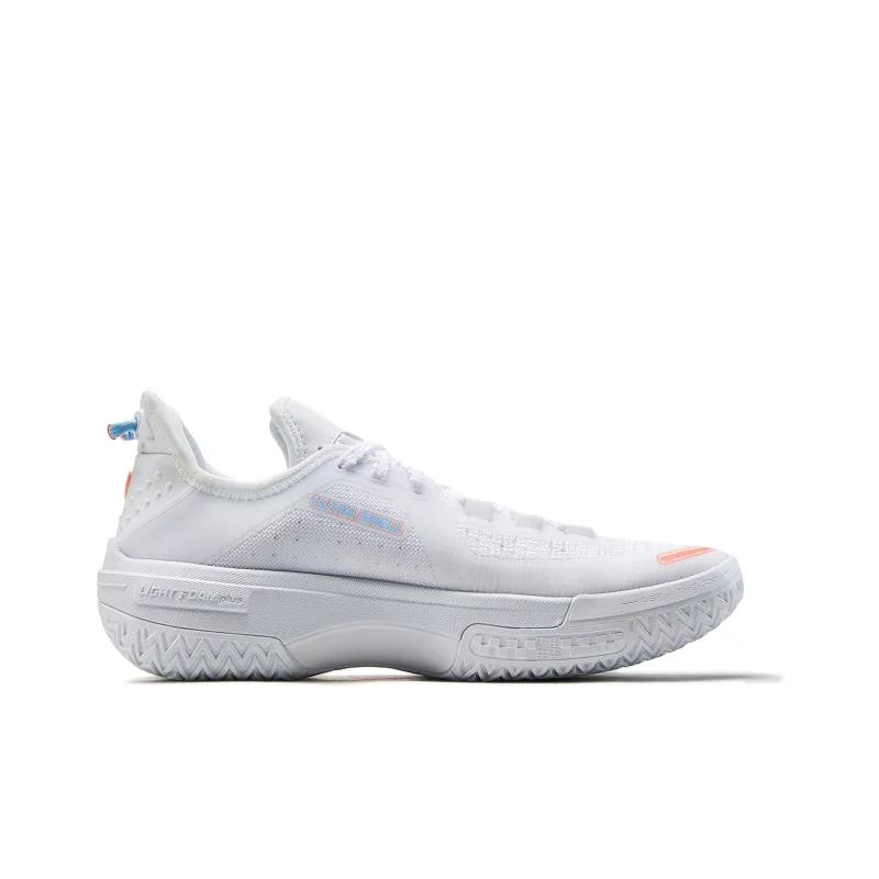 LiNing Jie Ao White Flame Cushioned Slip Resistant Abrasion Resistant Low Top Basketball Shoes Men's Standard White-1