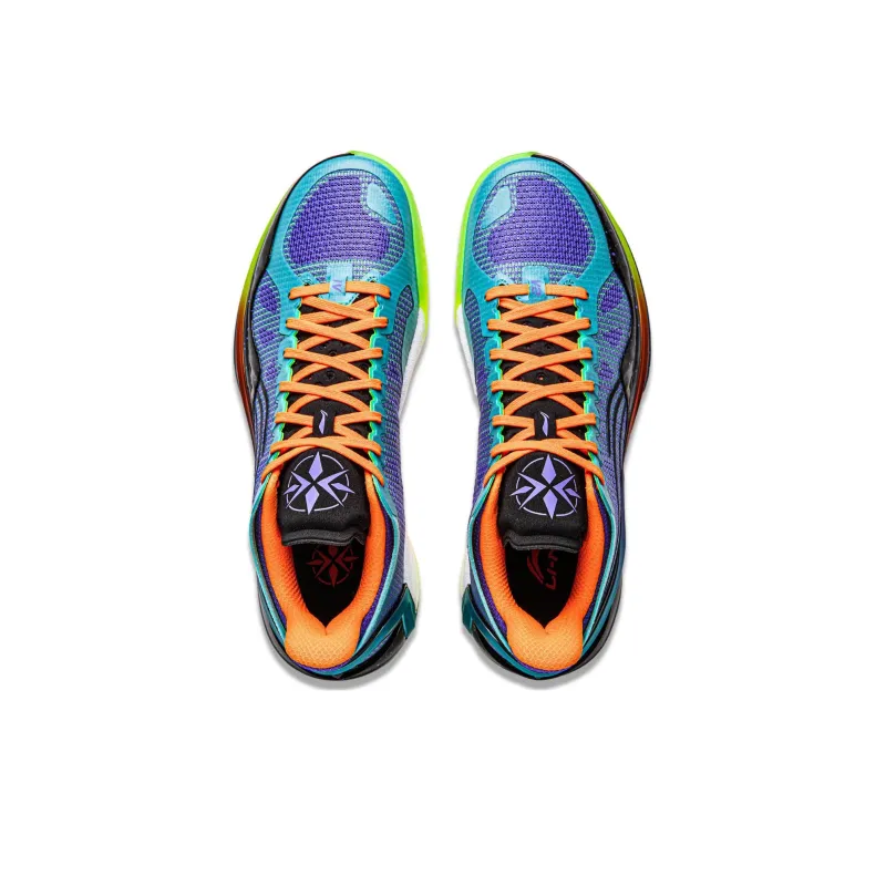 LiNing Blade 4V2 Cushioning Slip Resistant Lightweight Rebound Low Top Basketball Shoes Men's Purple Green-4