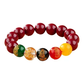 Princess Cui Reconstructed Cinnabar Jade Bracelets Unisex