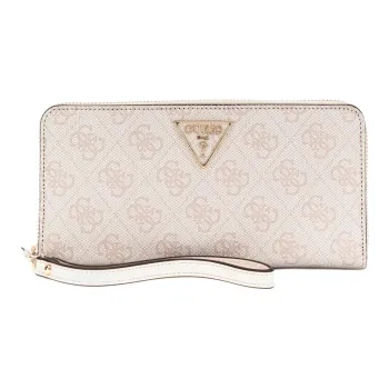 GUESS Artificial Leather Wallet Large Size Women's White & Multicolor