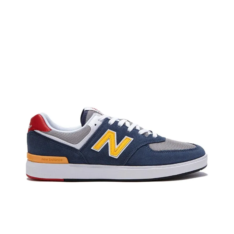 New Balance NB 574 Slip Resistant Shock Absorbers Low Top Skateboard Shoes Unisex Blue White-1