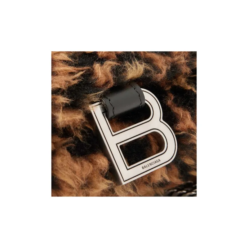 Balenciaga Faux Fur Shoulder Bag Crossbody Bag Women's Leopard Print-3