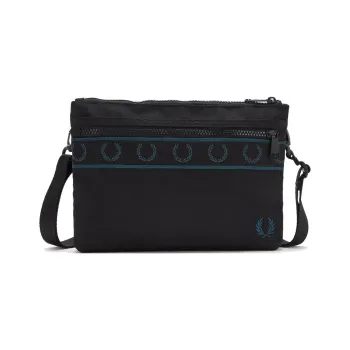 FRED PERRY Polyester Portable Crossbody Bag, Shoulder Bag Regular Men's Black