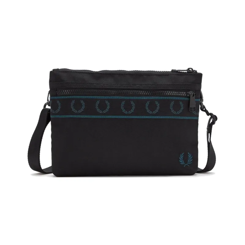 FRED PERRY Polyester Portable Crossbody Bag, Shoulder Bag Regular Men's Black-0