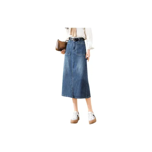 Left Street Right Lane Denim Long Skirts Women's