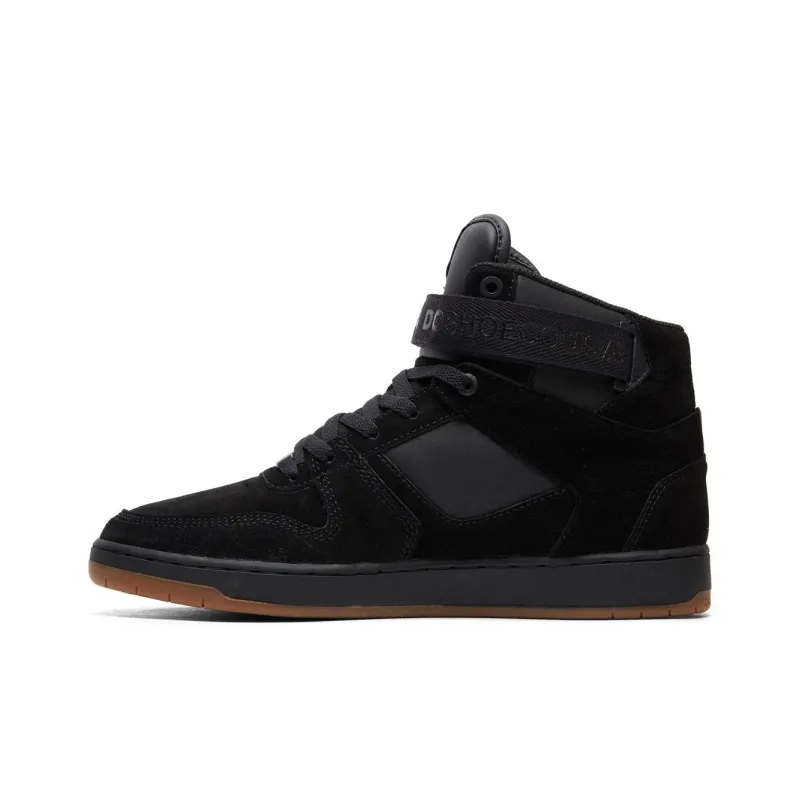DC Shoes Anti Slip Wear Resistant High Top Skateboard Shoes Men's Black-0