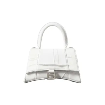 Balenciaga Hourglass Denim Shoulder Bag Crossbody Bag Handbag Women's White
