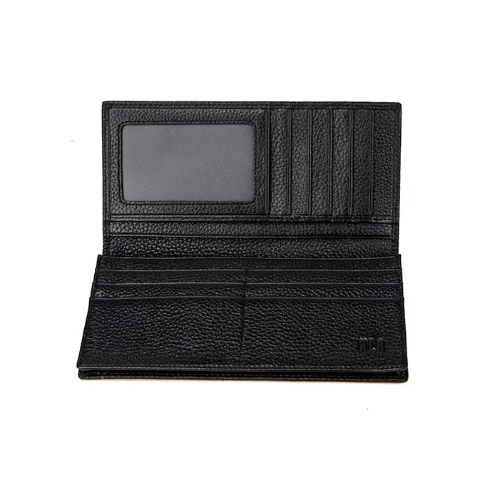 HLA Genuine Leather, Cow Leather Long Wallet, Wallet, Wallet Regular Men's Black-4