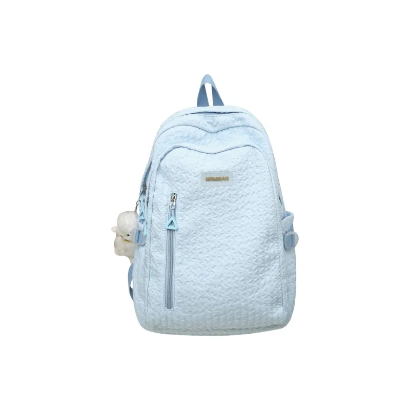Travel Nylon Backpack Regular Women's Black/White/Pink/Blue-3