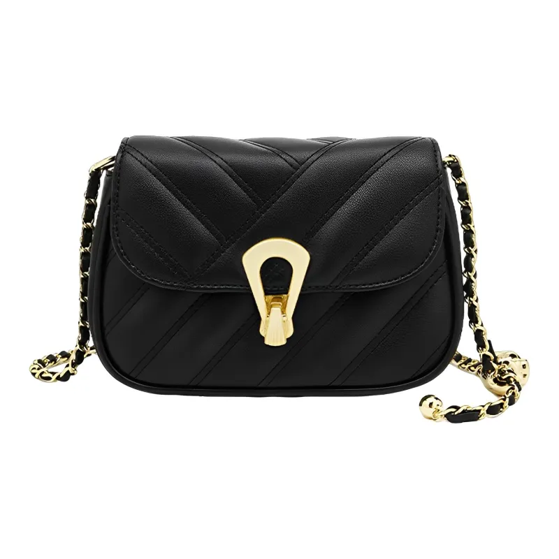 FOXER Synthetic Leather Casual Niche Versatile Design Refined Commute Shoulder Bag Regular Women's Apricot/Black-7