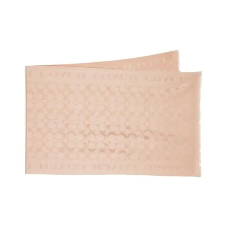 COACH Knit Scarves Unisex Beige-2