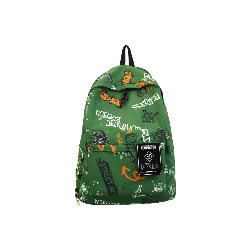 LEXI Nylon Backpack Backpack Regular Unisex Black/Yellow/Green/Purple-4