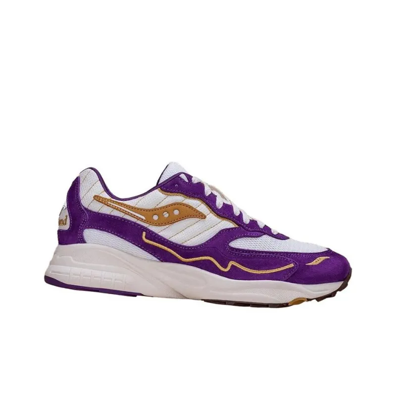 Claima x Saucony 3D Grid Hurricane Slip-Resistant Low-Top Running Shoes Men's White Purple-1