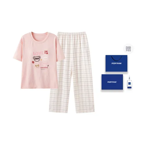 Floating Light Islands Pajama Set Women's Gift Box Set Pink