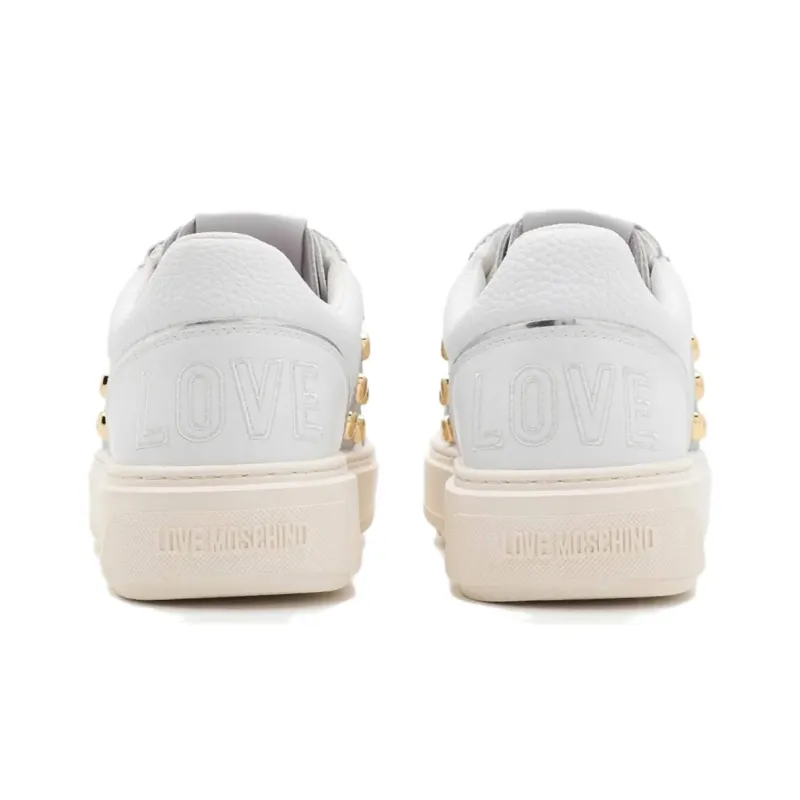 LOVE MOSCHINO Logo embossed Leather Sneakers-2