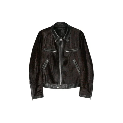 TOM FORD Leopard Print Leather Jacket