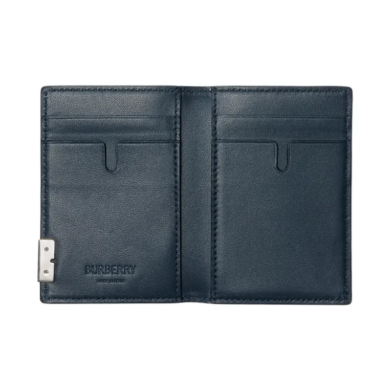 Burberry Grain Calfskin Card Holder Men's Lake Blue-2