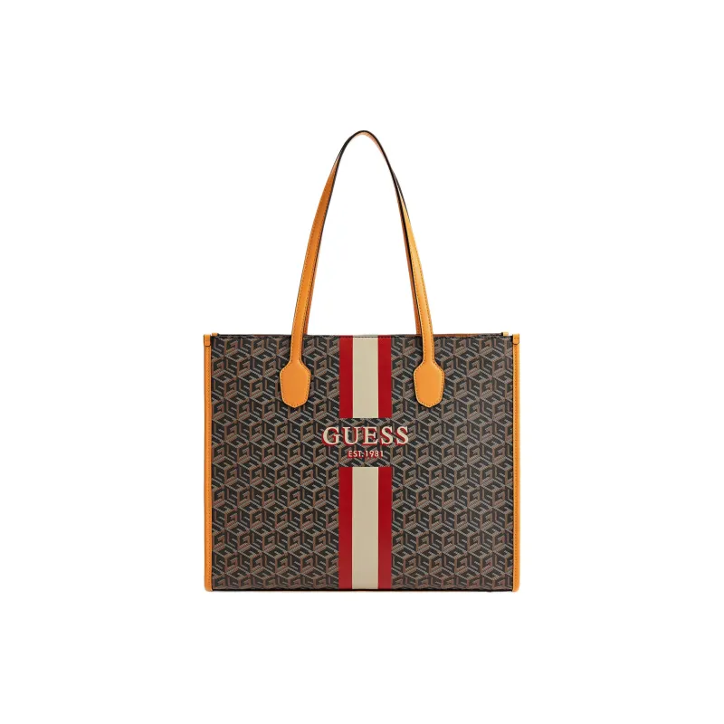 GUESS Polyurethane One Shoulder Handbag Regular Women's Black & Multicolor-0