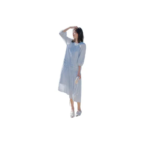 Dme Long-Sleeved Dresses Women's Light Blue