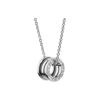 BVLGARI B.Zero1 Series 18K White Gold Necklaces Unisex Silver