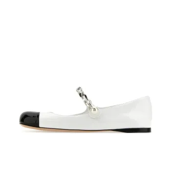 MIU MIU Chunky Heel Mary Jane Shoes Women's Black White