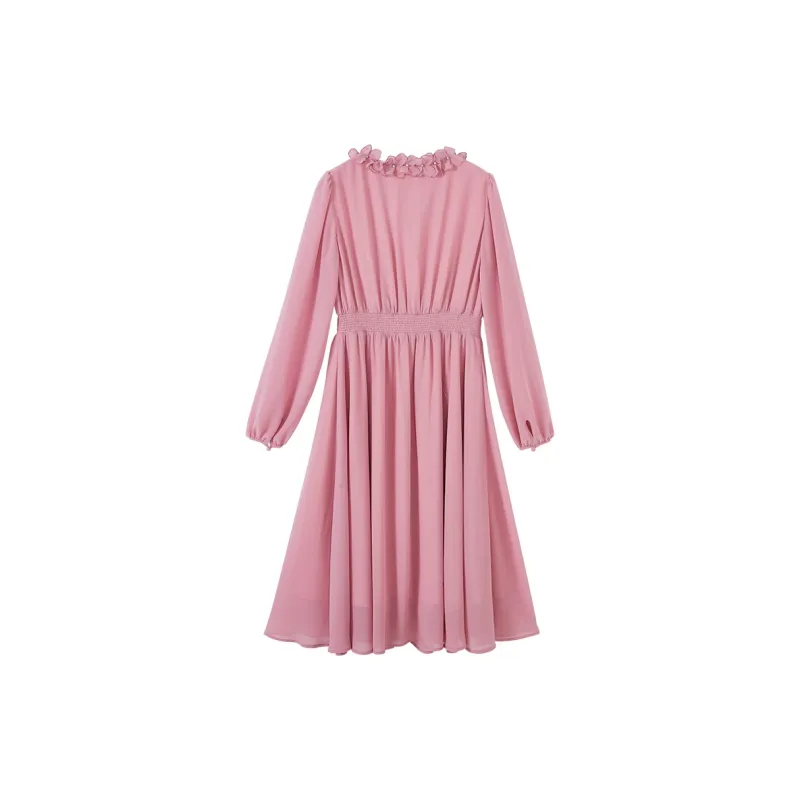 XIANGYING Long Sleeved Dress Women's-3