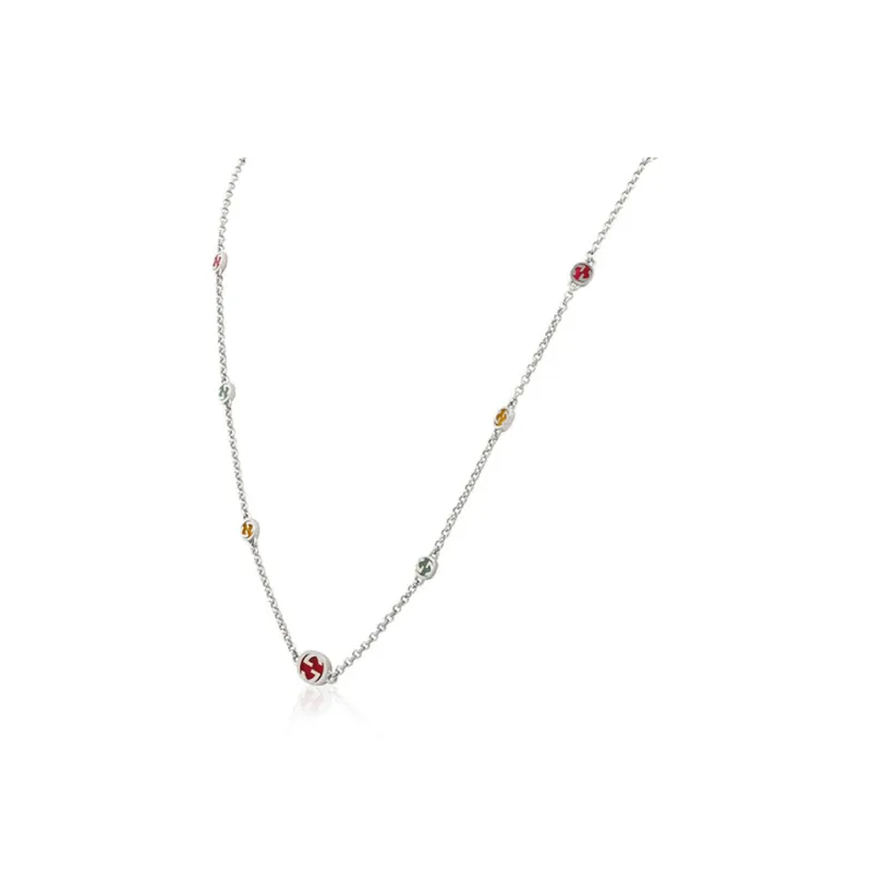 GUCCI Sterling Silver, Enamel Necklaces Women's Silver-1