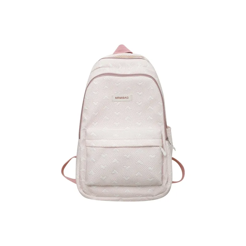 Travel Nylon Backpack Women's Light Gray/Green/Ecru/Pink-12