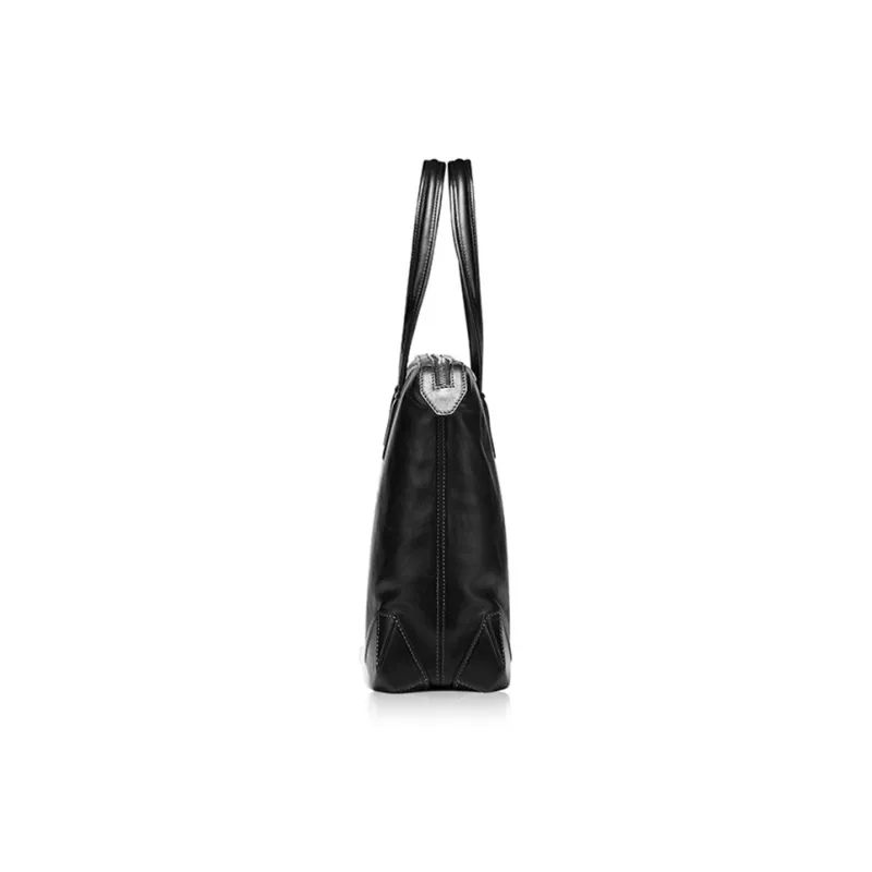 BVP Top Grain Cow Leather Handbag Small Size Men's Black-1