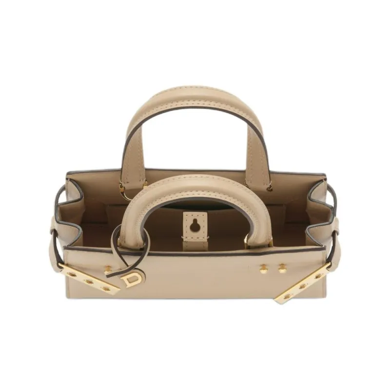 Delvau Tempête Calfskin Shoulder Bag Crossbody Bag Handbag Small Size Women's Light Brown-4