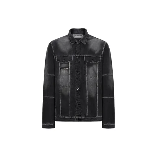 TIWILLTANG Denim Jackets Unisex Silver/Ku Black