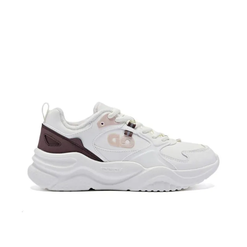 QIAODAN Warm And Wear Resistant Low Top Chunky Sneakers Women's Ivory Cocoa-1