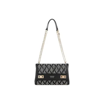 GUESS Raffia Straw Woven Crossbody Bag Shoulder Bag Regular Women's Black