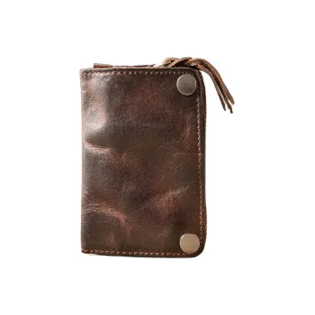 Back Step Cow Leather Coin Key Pouch Regular Unisex Coffee/Brown/Black