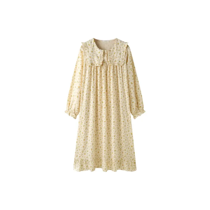 MEITENG Nightgown Spring And Fall Season Women's Apricot-0