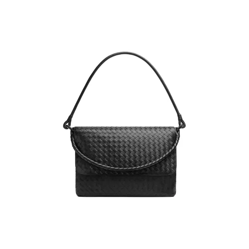 Bottega Veneta Calfskin Messenger Bag, Handbag, Shoulder Bag Men's Black