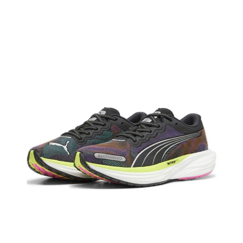 Puma Women's Deviate Nitro 2 'Black Lime Poison Pink'-2