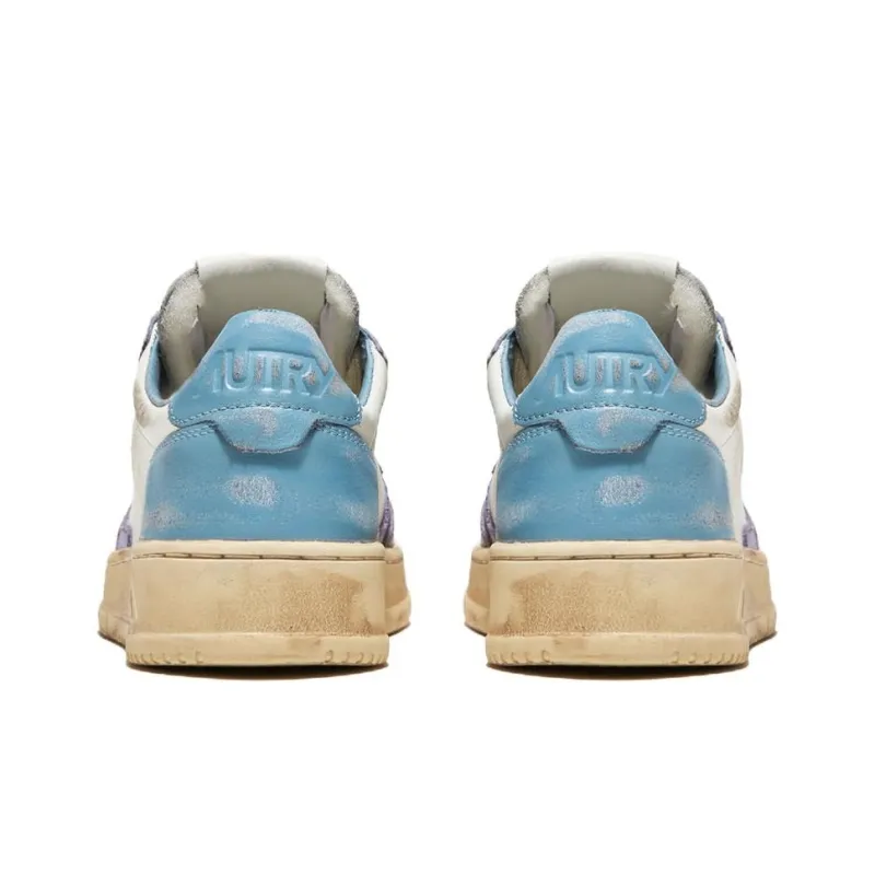 AUTRY Medalist Super Vintage Low Leather Sneakers 'White Purple Blue' Women's-5