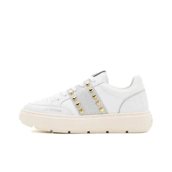 LOVE MOSCHINO Logo embossed Leather Sneakers