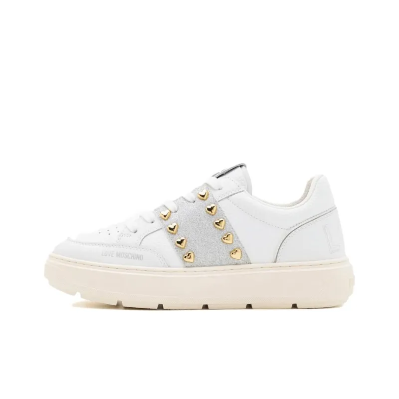 LOVE MOSCHINO Logo embossed Leather Sneakers-0