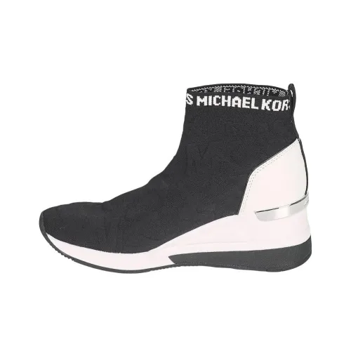 Silver KORS Mid Top Casual Shoes Women's Black