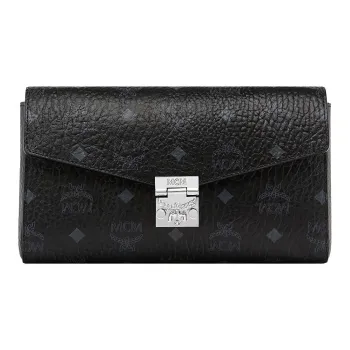 MCM Millie Visetos Coated Canvas Envelope Bag, Chain Bag, Shoulder Bag, Crossbody Bag Medium Size Women's Black
