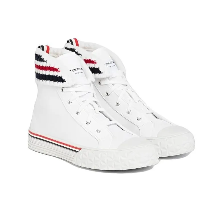 THOM BROWNE· High Top Skateboard Shoes Men's White-2