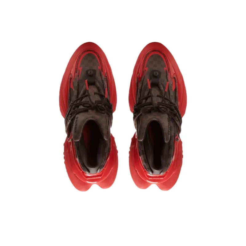 BALMAIN Unicorn Low 'Monogram - Brown Red'-2