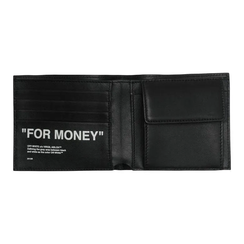 OFF WHITE Leather Wallet Men's Black-3