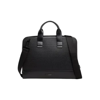 CALVIN KLEIN Artificial Leather Portable One Shoulder Crossbody Laptop Bag Men's Black