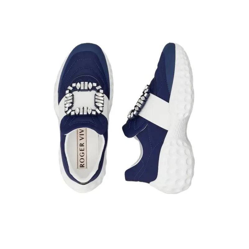 Roger Vivier Run Light Strass Viv' Run Low-Top Casual Shoes Women's Blue-5