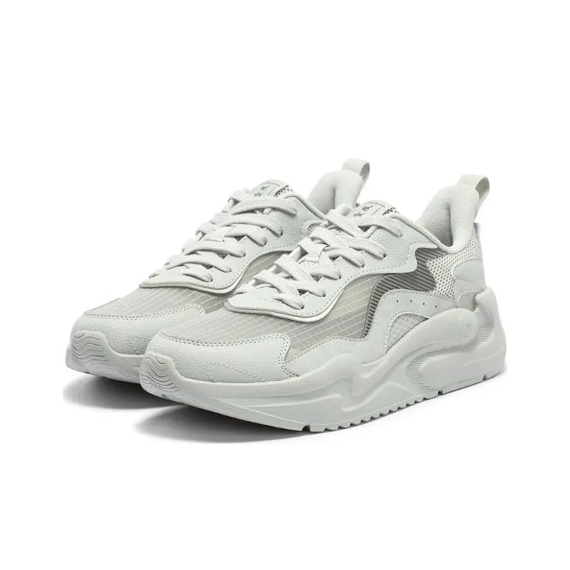 361° Yunshu 4.0 Slip Resistant Low Top Running Shoes Men's White Gray-2